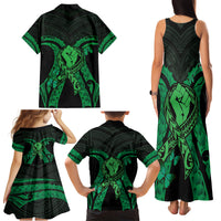 ADHD Awareness Month You Matter Family Matching Tank Maxi Dress and Hawaiian Shirt Green Polynesian Ribbon