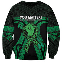 ADHD Awareness Month You Matter Sweatshirt Green Polynesian Ribbon