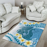 Blue Hawaii Shark Tattoo Area Rug Frangipani With Polynesian Pastel Version