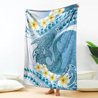 Blue Hawaii Shark Tattoo Blanket Frangipani With Polynesian Pastel Version