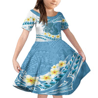 Blue Hawaii Shark Tattoo Family Matching Mermaid Dress and Hawaiian Shirt Frangipani With Polynesian Pastel Version