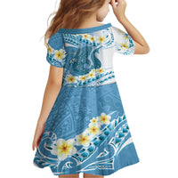 Blue Hawaii Shark Tattoo Family Matching Summer Maxi Dress and Hawaiian Shirt Frangipani With Polynesian Pastel Version
