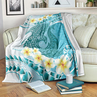 Turquoise Hawaii Shark Tattoo Blanket Frangipani With Polynesian Pastel Version