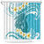Turquoise Hawaii Shark Tattoo Shower Curtain Frangipani With Polynesian Pastel Version