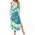 Turquoise Hawaii Shark Tattoo Summer Maxi Dress Frangipani With Polynesian Pastel Version