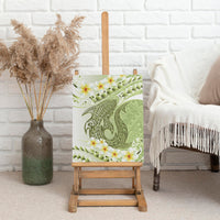 Green Hawaii Shark Tattoo Canvas Wall Art Frangipani With Polynesian Pastel Version