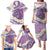 Purple Hawaii Shark Tattoo Family Matching Puletasi and Hawaiian Shirt Frangipani With Polynesian Pastel Version