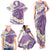 Purple Hawaii Shark Tattoo Family Matching Tank Maxi Dress and Hawaiian Shirt Frangipani With Polynesian Pastel Version