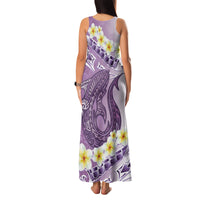 Purple Hawaii Shark Tattoo Family Matching Tank Maxi Dress and Hawaiian Shirt Frangipani With Polynesian Pastel Version