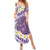 Purple Hawaii Shark Tattoo Summer Maxi Dress Frangipani With Polynesian Pastel Version