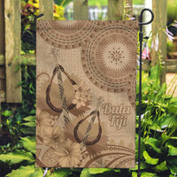 Brown Bula Fiji Garden Flag Fijian Dance Fan Tapa Cloth Pattern
