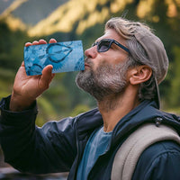 Blue Bula Fiji 4 in 1 Can Cooler Tumbler Fijian Dance Fan Tapa Cloth Pattern