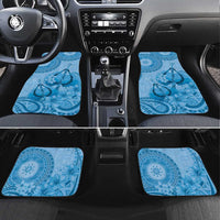 Blue Bula Fiji Car Mats Fijian Dance Fan Tapa Cloth Pattern
