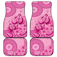 Pink Bula Fiji Car Mats Fijian Dance Fan Tapa Cloth Pattern