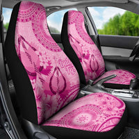 Pink Bula Fiji Car Seat Cover Fijian Dance Fan Tapa Cloth Pattern