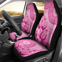 Pink Bula Fiji Car Seat Cover Fijian Dance Fan Tapa Cloth Pattern
