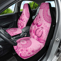 Pink Bula Fiji Car Seat Cover Fijian Dance Fan Tapa Cloth Pattern