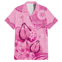 Pink Bula Fiji Hawaiian Shirt Fijian Dance Fan Tapa Cloth Pattern