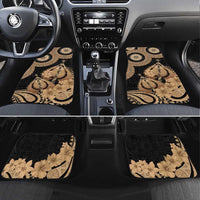 Black Bula Fiji Car Mats Fijian Dance Fan Tapa Cloth Pattern