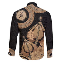 Black Bula Fiji Family Matching Summer Maxi Dress and Hawaiian Shirt Fijian Dance Fan Tapa Cloth Pattern