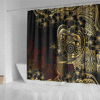 Frangipani Festival Rabaul Shower Curtain PNG Tribal Baining Mask Tattoo - Polynesian Pride