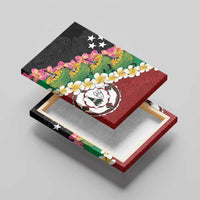 Frangipani Festival Rabaul East New Britain Canvas Wall Art Dukduk Dance With Plumeria - Polynesian Pride