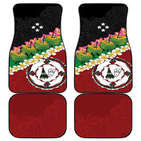 Frangipani Festival Rabaul East New Britain Car Mats Dukduk Dance With Plumeria - Polynesian Pride