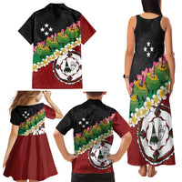 Frangipani Festival Rabaul East New Britain Family Matching Tank Maxi Dress and Hawaiian Shirt Dukduk Dance With Plumeria - Polynesian Pride