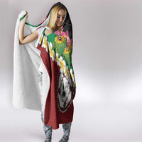 Frangipani Festival Rabaul East New Britain Hooded Blanket Dukduk Dance With Plumeria - Polynesian Pride