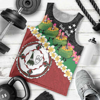 Frangipani Festival Rabaul East New Britain Men Tank Top Dukduk Dance With Plumeria - Polynesian Pride