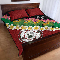 Frangipani Festival Rabaul East New Britain Quilt Bed Set Dukduk Dance With Plumeria - Polynesian Pride