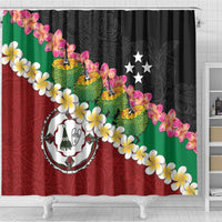 Frangipani Festival Rabaul East New Britain Shower Curtain Dukduk Dance With Plumeria - Polynesian Pride