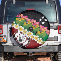 Frangipani Festival Rabaul East New Britain Spare Tire Cover Dukduk Dance With Plumeria - Polynesian Pride