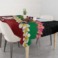 Frangipani Festival Rabaul East New Britain Tablecloth Dukduk Dance With Plumeria - Polynesian Pride