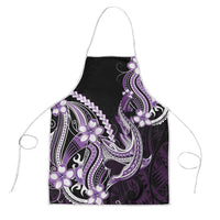 Purple Black Aloha Hawaii Apron Polynesian Shark Tattoo Plumeria