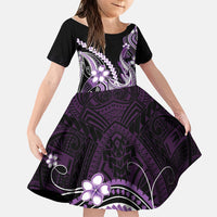 Purple Black Aloha Hawaii Family Matching Tank Maxi Dress and Hawaiian Shirt Polynesian Shark Tattoo Plumeria