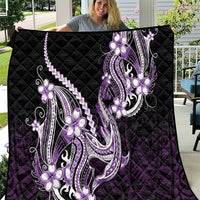 Purple Black Aloha Hawaii Quilt Polynesian Shark Tattoo Plumeria