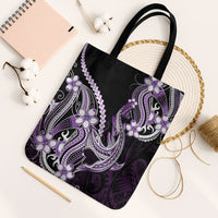 Purple Black Aloha Hawaii Tote Bag Polynesian Shark Tattoo Plumeria