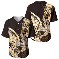 Orange Black Aloha Hawaii Baseball Jersey Polynesian Shark Tattoo Plumeria