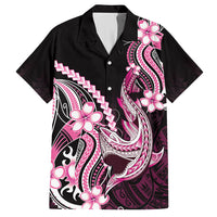 Pink Black Aloha Hawaii Hawaiian Shirt Polynesian Shark Tattoo Plumeria LT14 Pink - Polynesian Pride