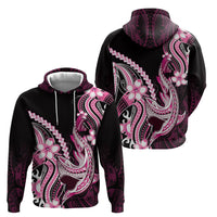 Pink Black Aloha Hawaii Hoodie Polynesian Shark Tattoo Plumeria LT14 - Polynesian Pride