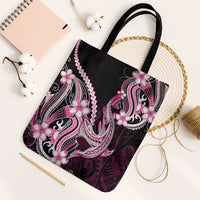 Pink Black Aloha Hawaii Tote Bag Polynesian Shark Tattoo Plumeria