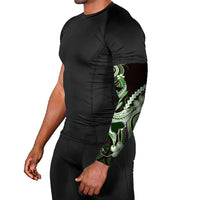 Green Black Aloha Hawaii Arm Sleeves Polynesian Shark Tattoo Plumeria