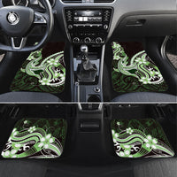 Green Black Aloha Hawaii Car Mats Polynesian Shark Tattoo Plumeria