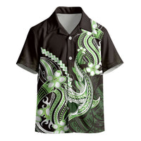 Green Black Aloha Hawaii Kid Hawaiian Shirt Polynesian Shark Tattoo Plumeria LT14 - Polynesian Pride