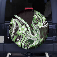 Green Black Aloha Hawaii Spare Tire Cover Polynesian Shark Tattoo Plumeria