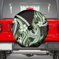 Green Black Aloha Hawaii Spare Tire Cover Polynesian Shark Tattoo Plumeria