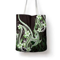 Green Black Aloha Hawaii Tote Bag Polynesian Shark Tattoo Plumeria