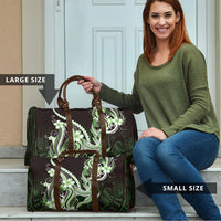 Green Black Aloha Hawaii Travel Bag Polynesian Shark Tattoo Plumeria