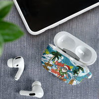 Hawaii Summer Christmas AirPods Case Surfing Santa Shaka Catch The Wave